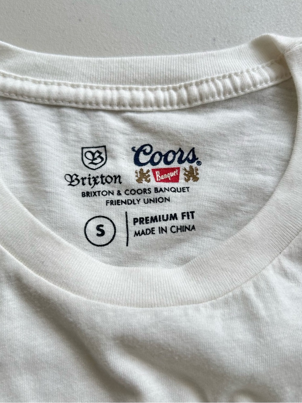 Brixton Coors T Shirt Small Off White Premium Fit New - Picture 4 of 7